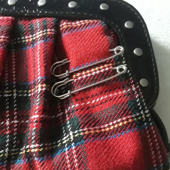 Red Tartan Clutch with Crossbody Strap - Picture 7 of 12